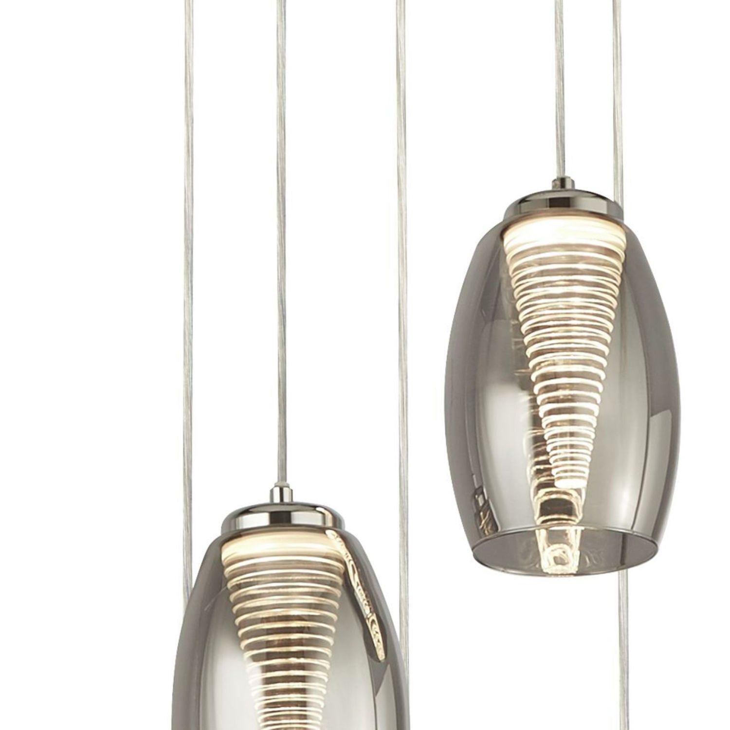 LED Pendelleuchte Rauchglas 5-flammig höhenverstellbar