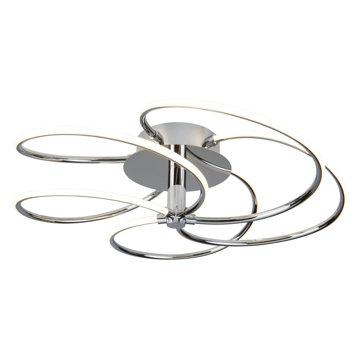 LED Deckenleuchte Wohnzimmer Chrom Weiß 3000 K B: 56 cm