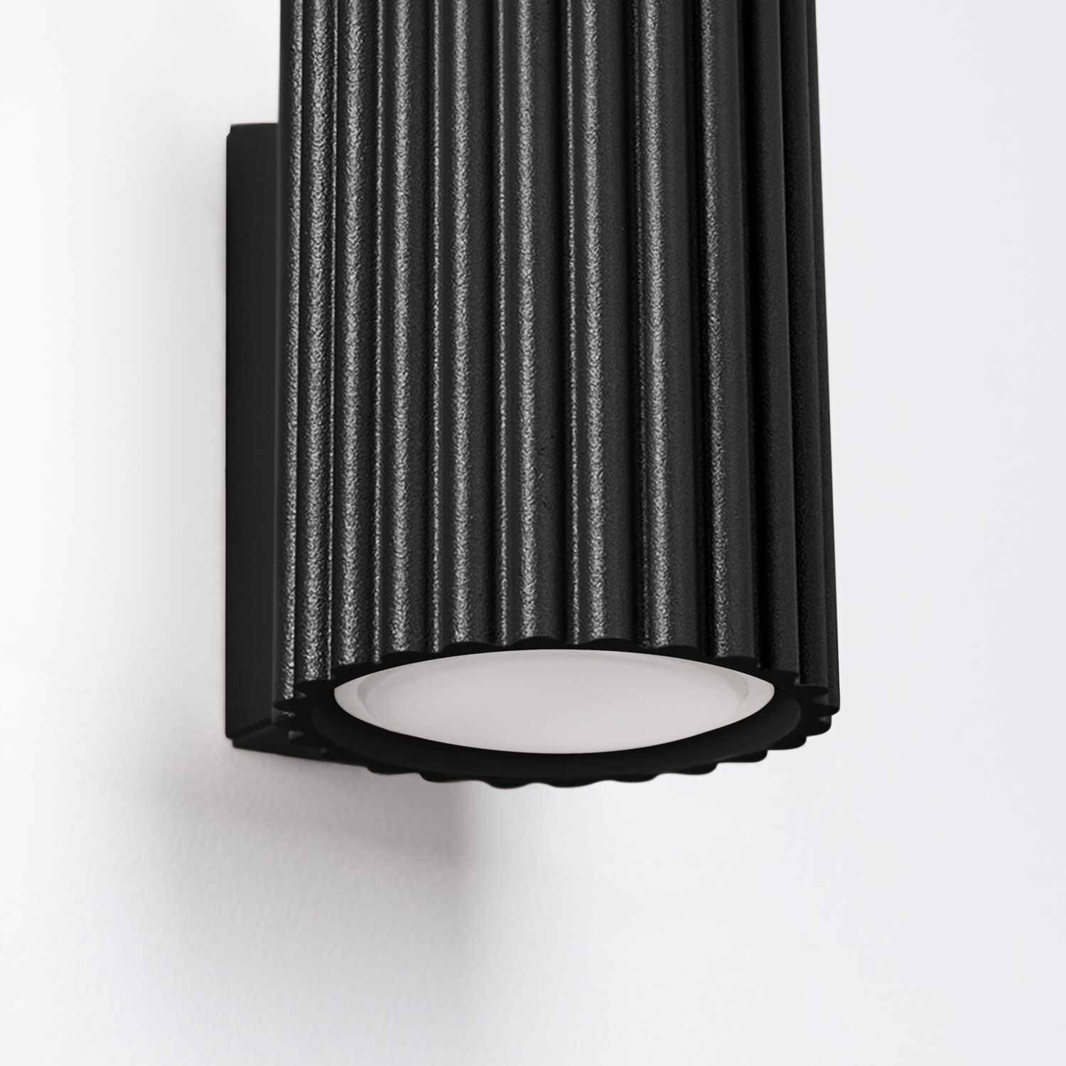 Schwarze Wandlampe klein 10 cm hoch GU10 aus Aluminium Modern
