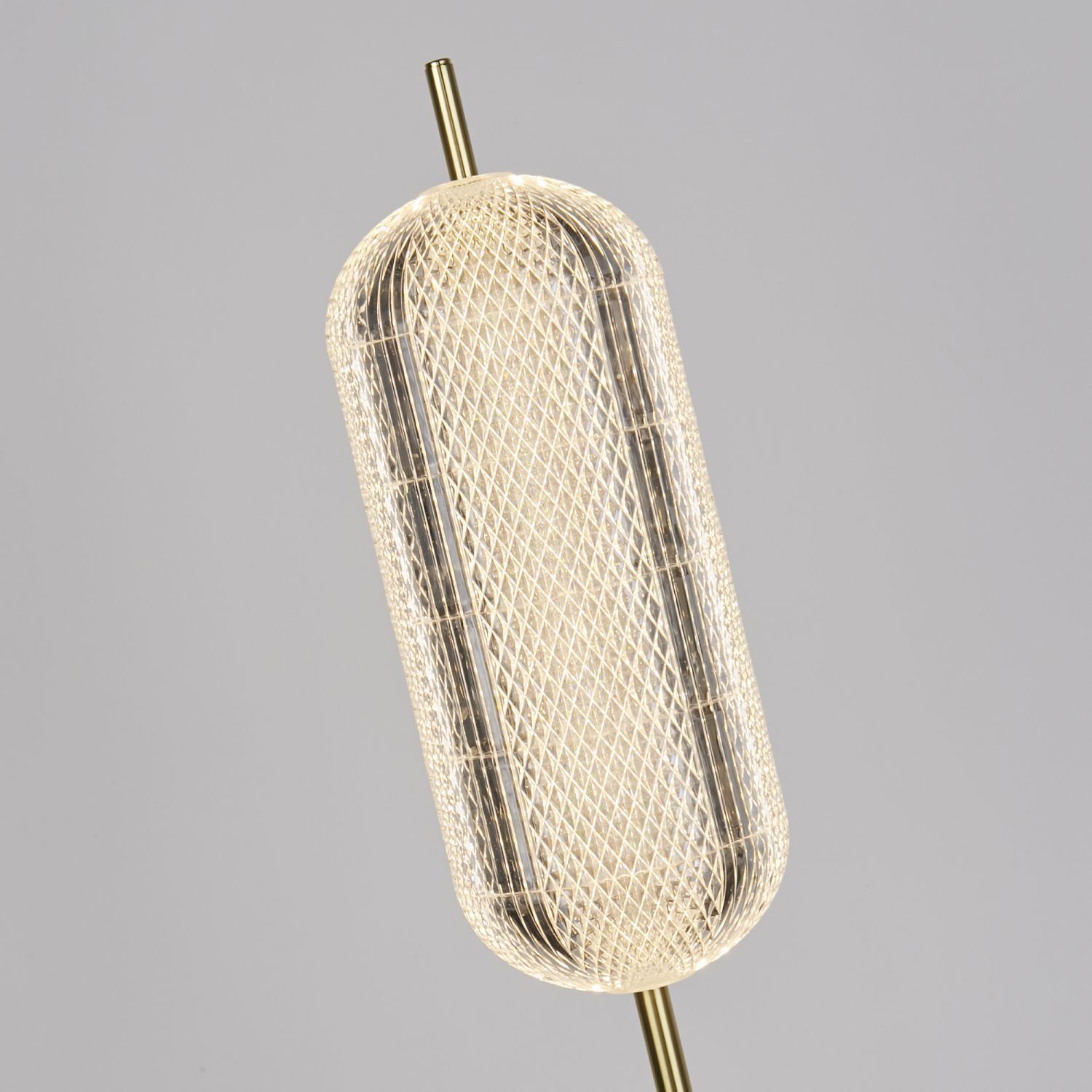 Elegante LED Stehleuchte Metall 154 cm 23 W in Messing Lampe