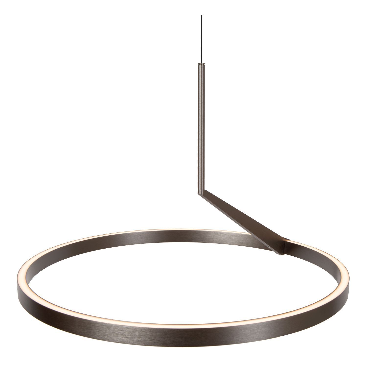 LED Hängelampe Aluminium Grau B:60 cm 2700 K edel hängendes licht, hängende leuchte, ringform, stahl, LED ring