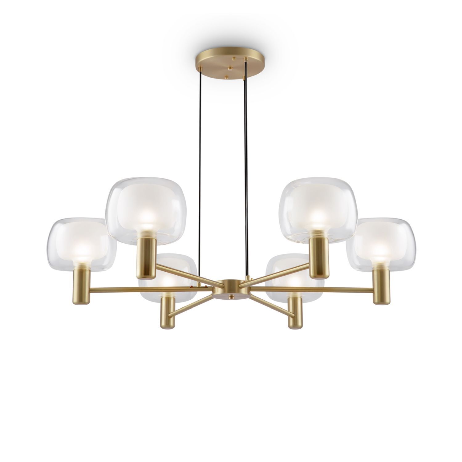 Kronleuchter Aluminium Glas H: max. 154 cm in Gold E14 Chandelier, Gold finish, Glass globes, Ceiling mount, Modern lighting