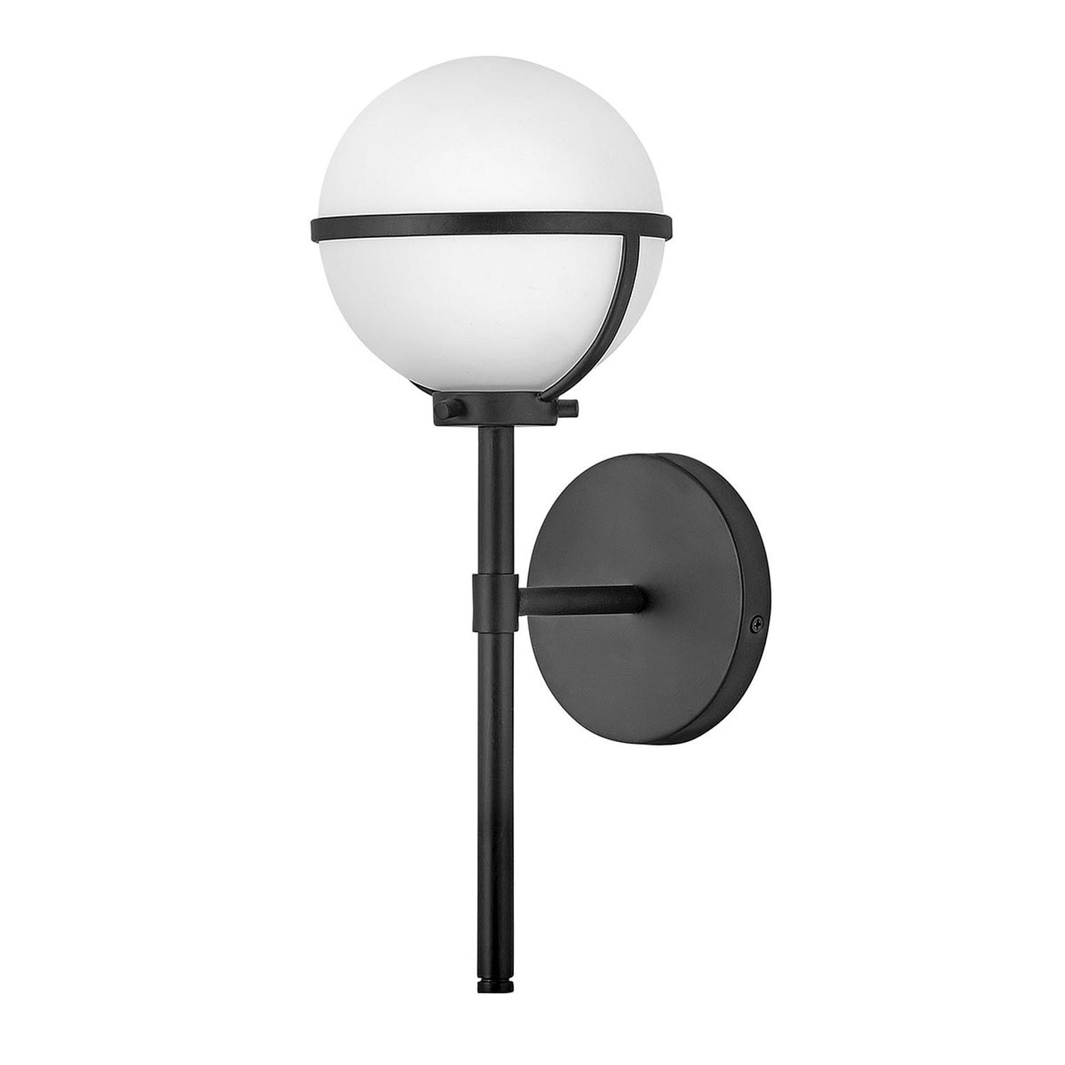 Wandlampe Bad H: 40,3 cm IP44 Schwarz Weiß Metall Glas