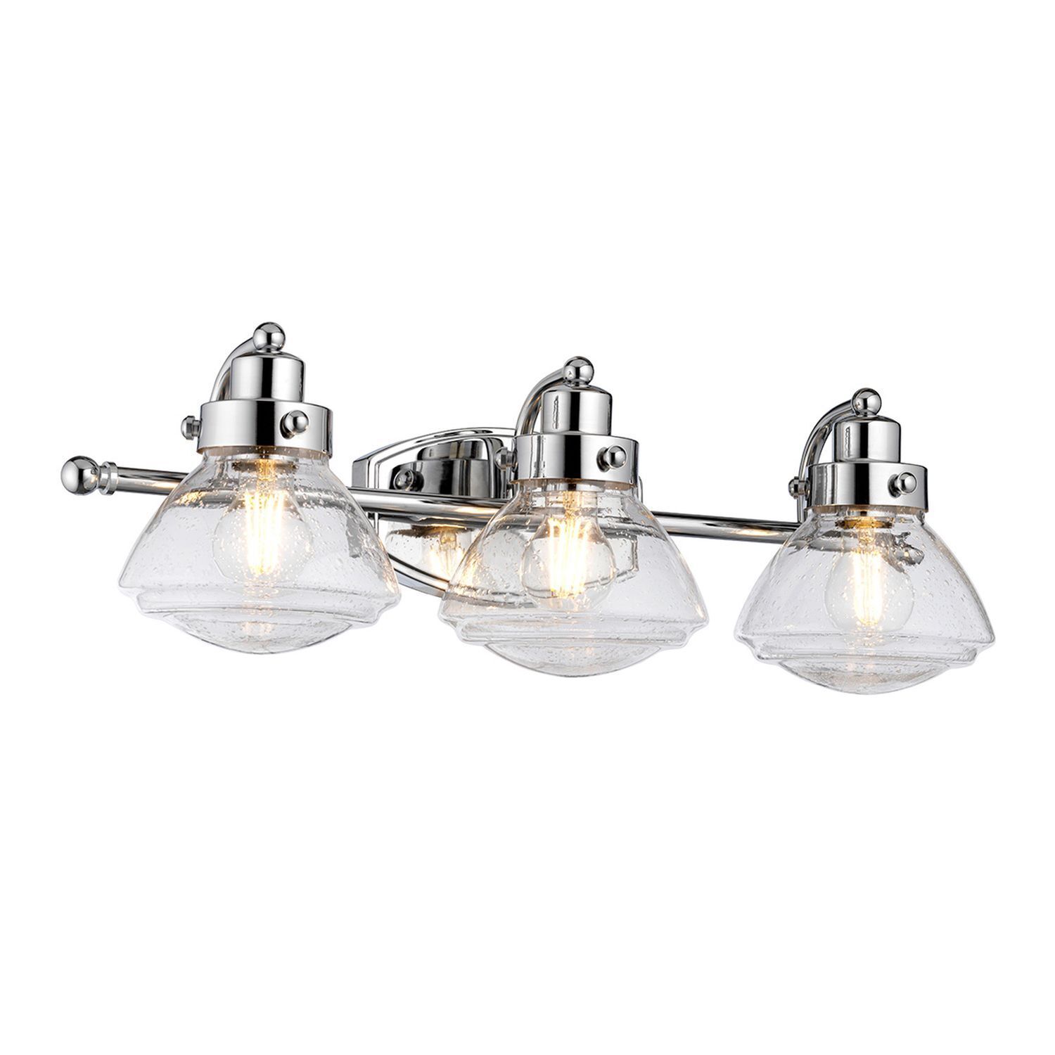 Wandlampe Bad Chrom aus Metall Glas B: 63,4 cm IP44 E27