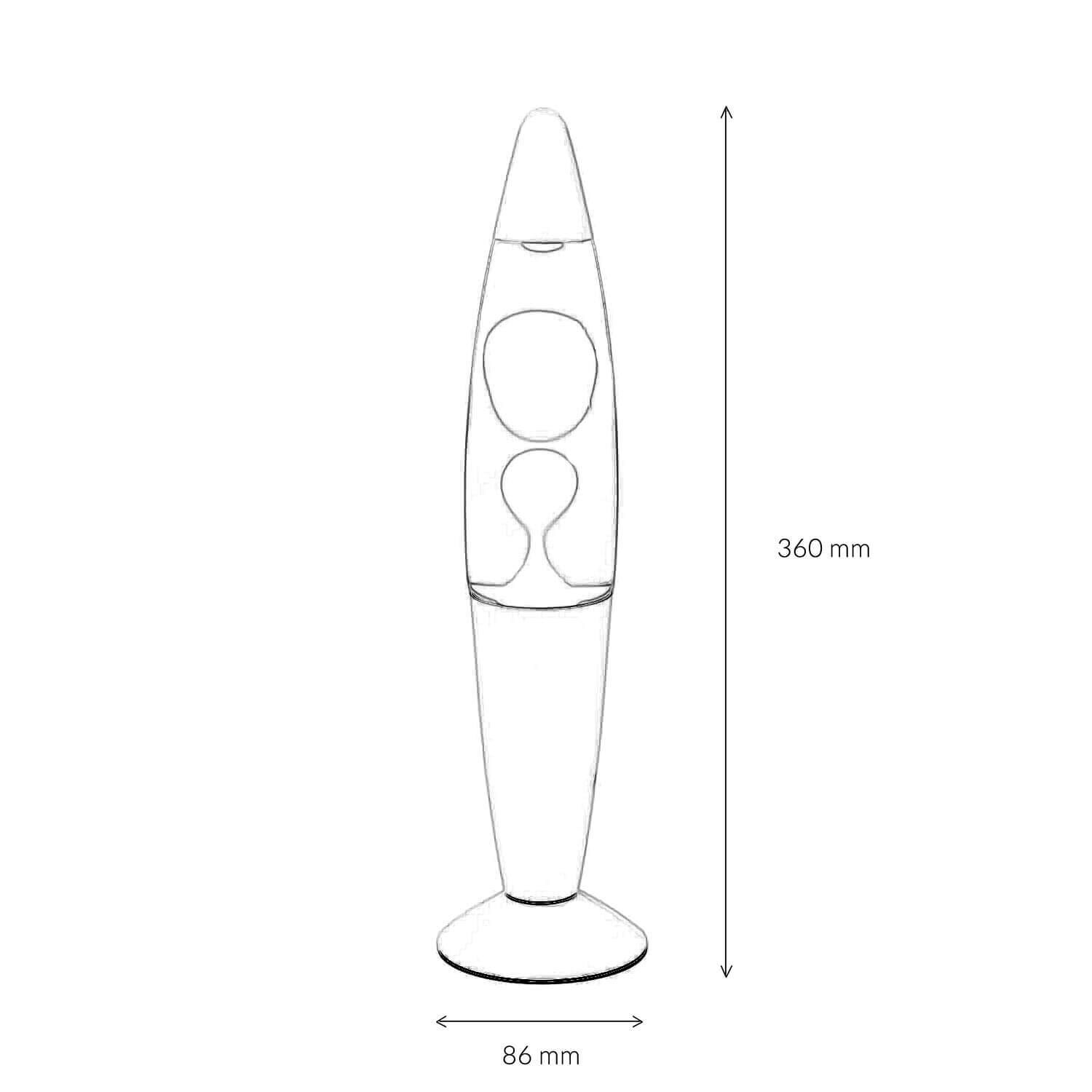 Elegante Lavalampe Weiß klar H:36cm Ø9cm Timmy