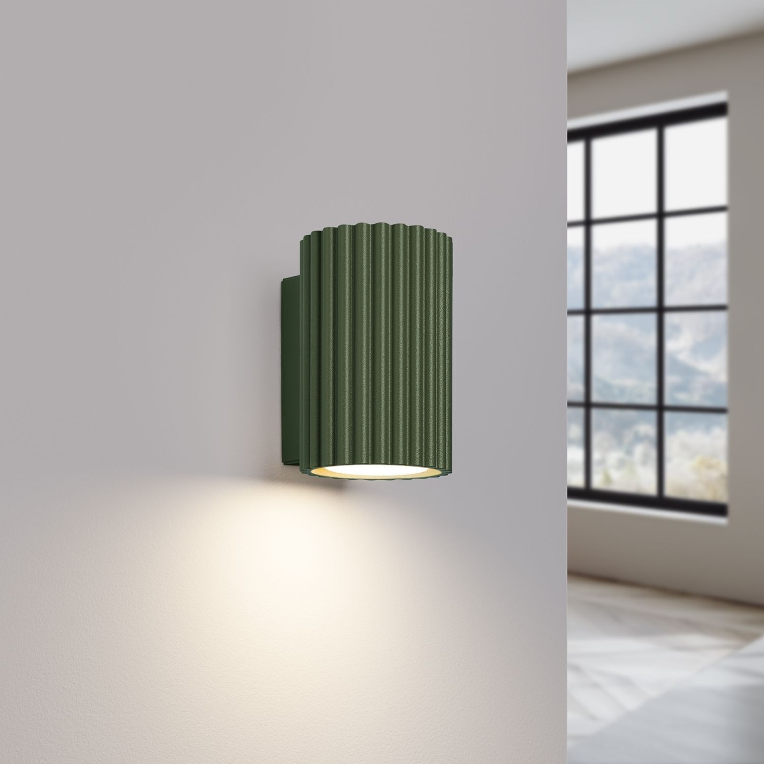 Wandleuchte GU10 H: 10 cm klein in Grün Modern Aluminium