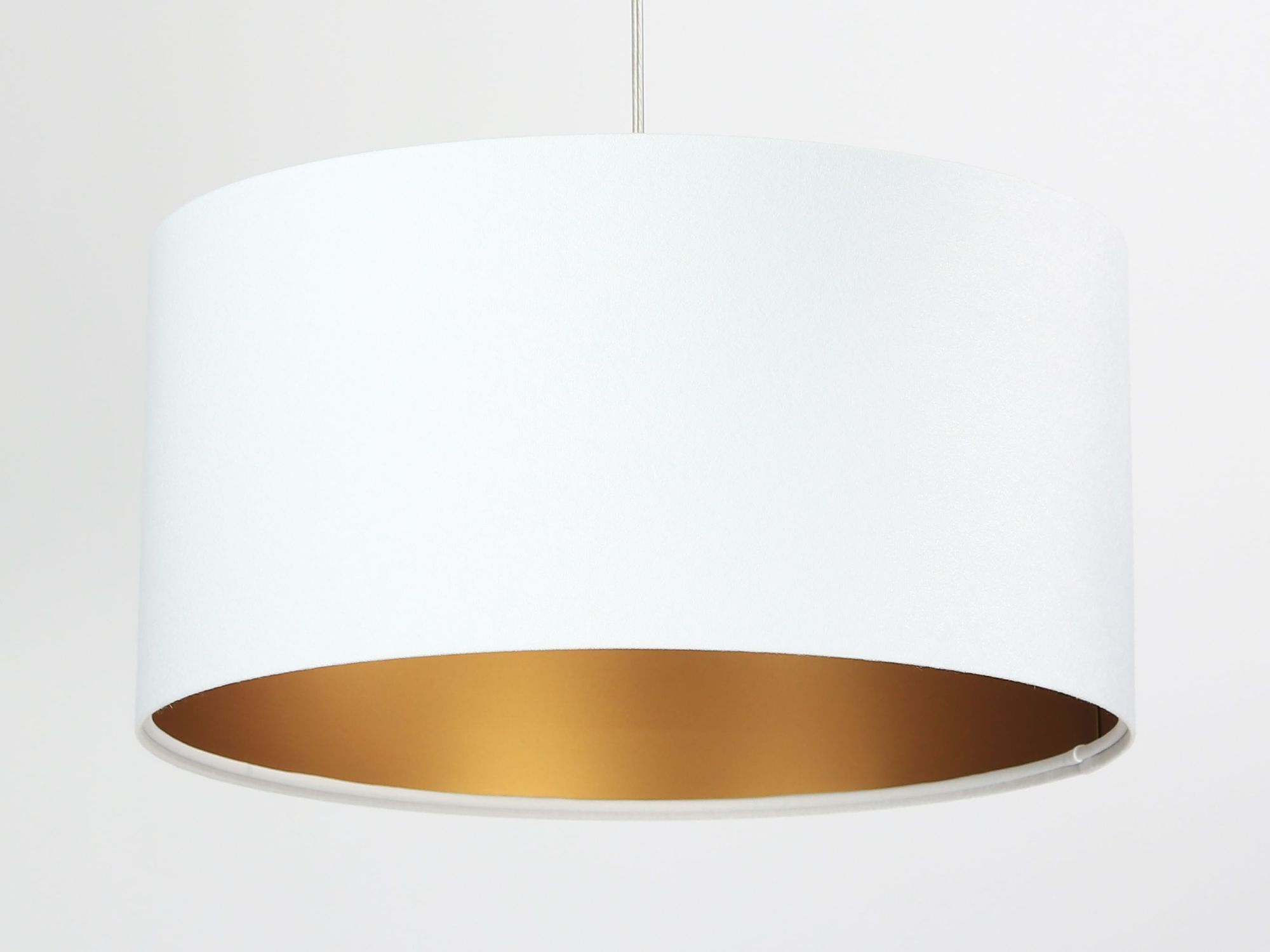 Pendelleuchte ROSIE Weiß Gold Retro rund Esstisch Lampe, Lampenschirm