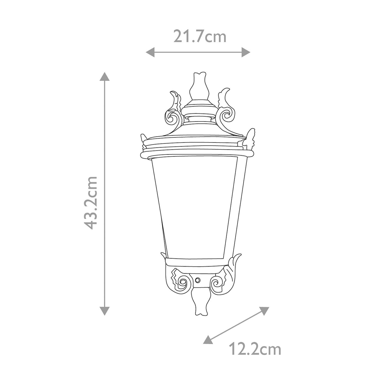 Wandleuchte außen Rauchglas Aluminium IP44 H: 43,2 cm