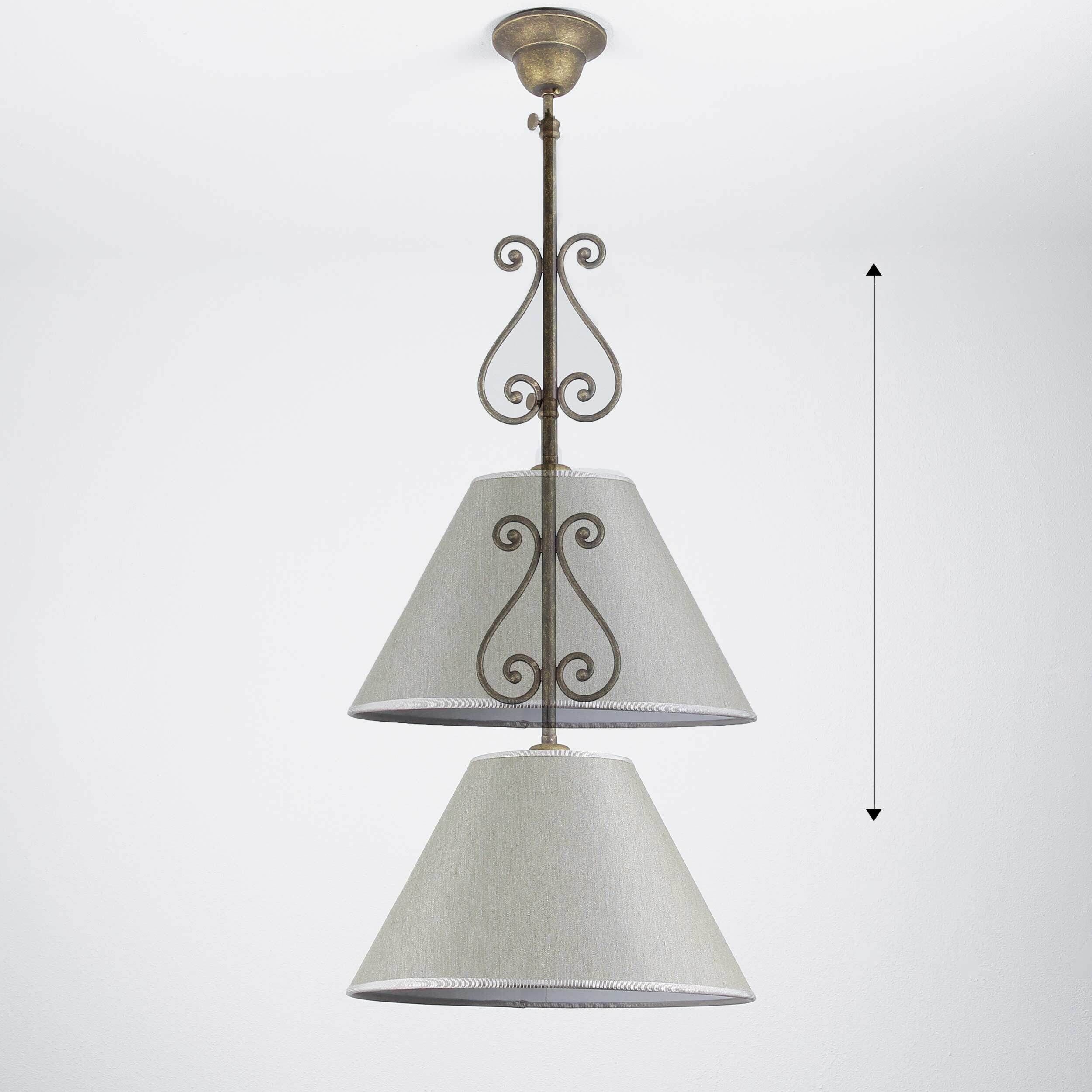 Rustikale Deckenleuchte Stoffschirm Handarbeit Lampe, Kronleuchter