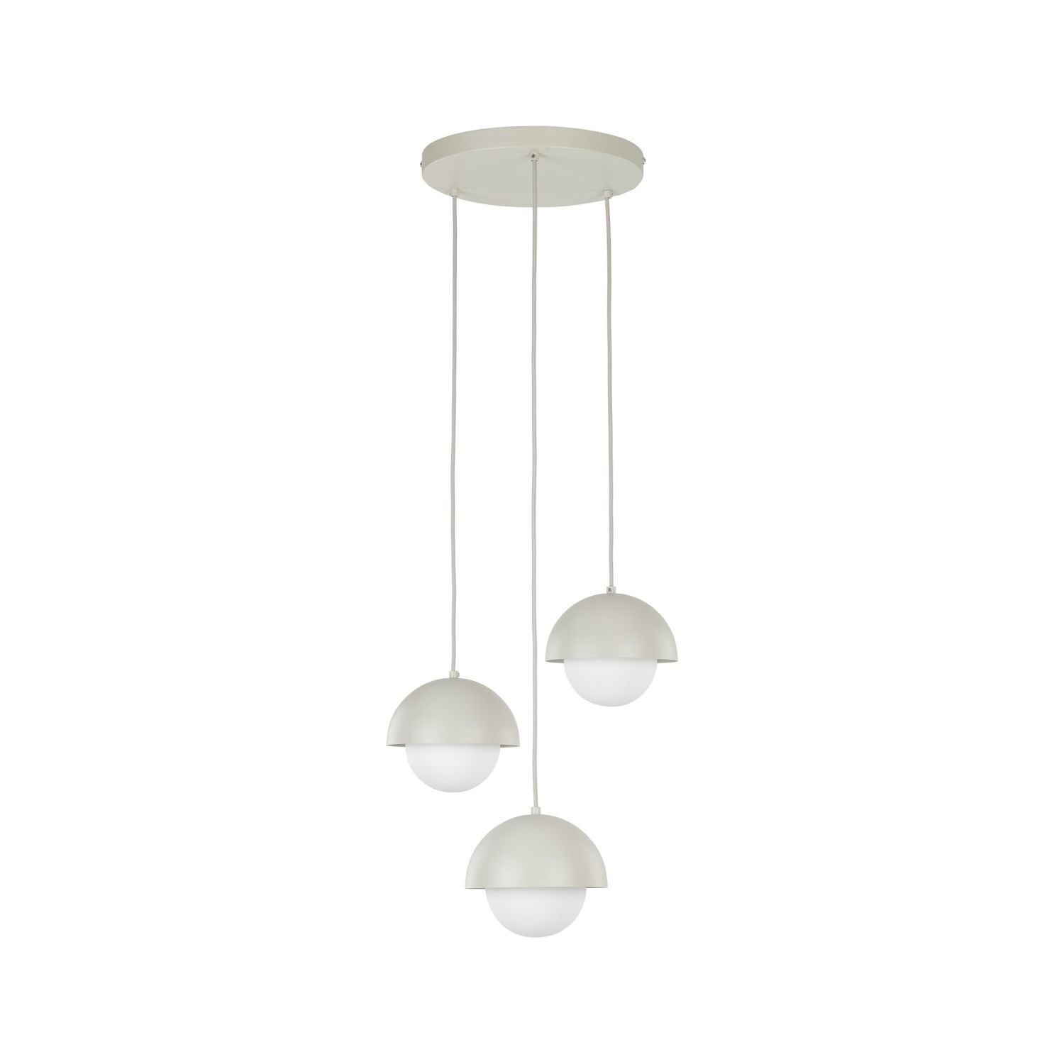 Hängeleuchte 3-flammig Metall Glas G9 Beige Weiß DEVIN