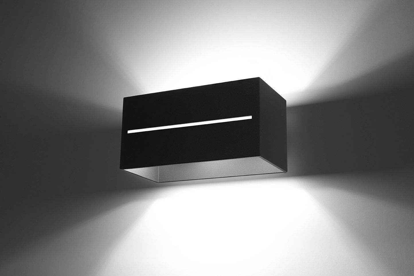 Wandlampe Schwarz Up Down B:20cm Aluminium eckig