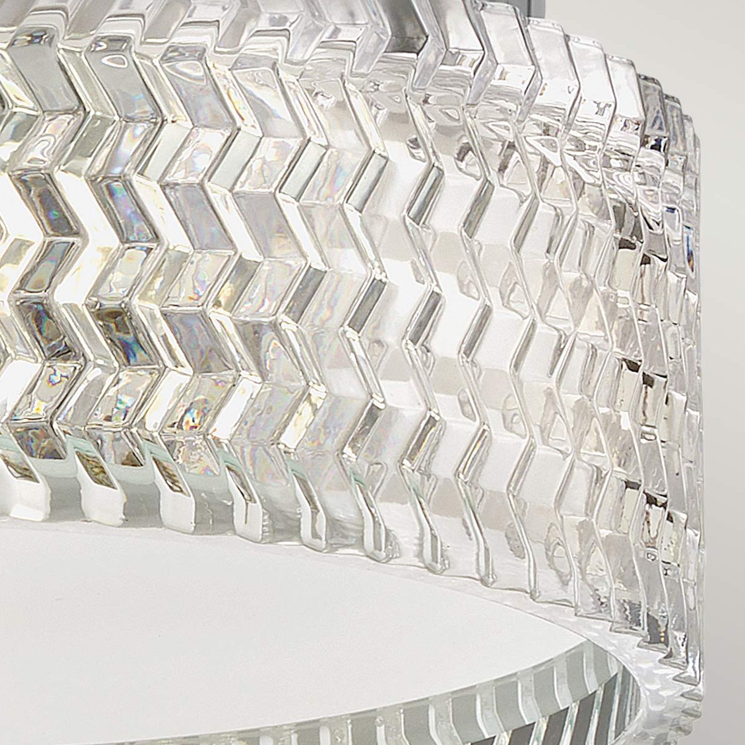 Deckenleuchte rund Ø 30,5 cm Chrom E27 Kristall Schirm Leuchter, Lampe