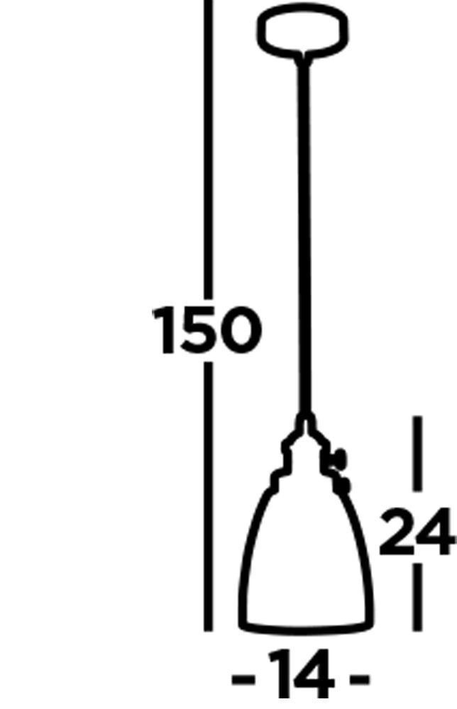 Hängelampe E27 Ø 14 cm Schwarz Grau Rauchglas schmal