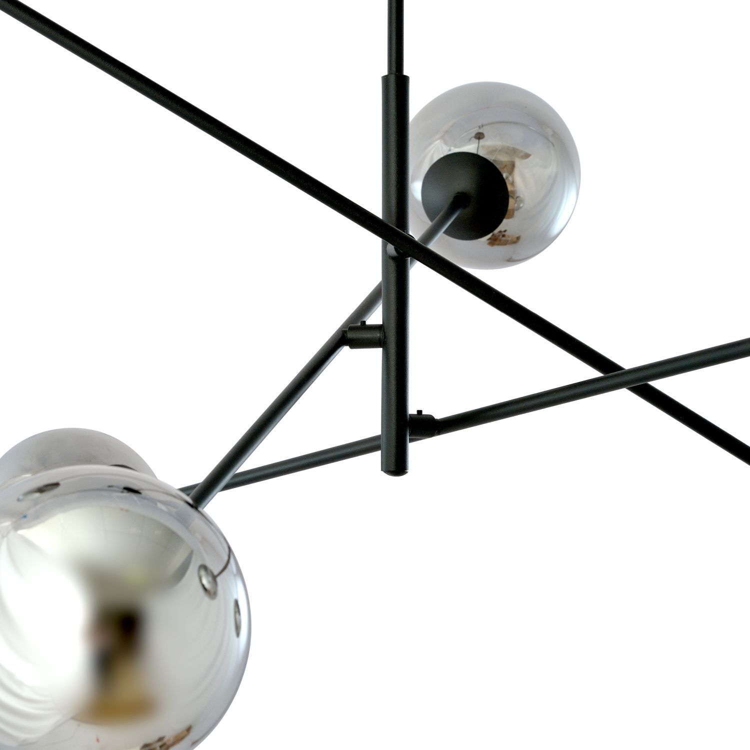 Deckenleuchte Rauchglas Metall 102 cm schwenkbar E14 6-flammig