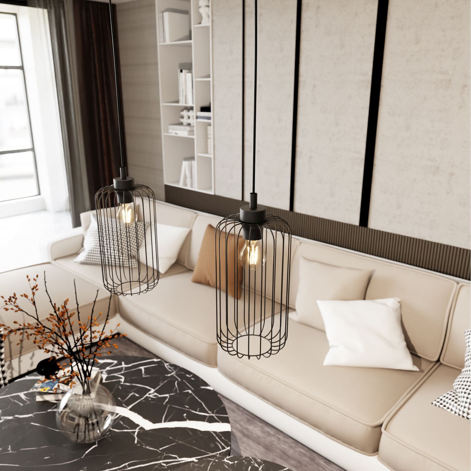 Dekoration für Zuhause, Wohnzimmer, Lampe, Couch, Kissen