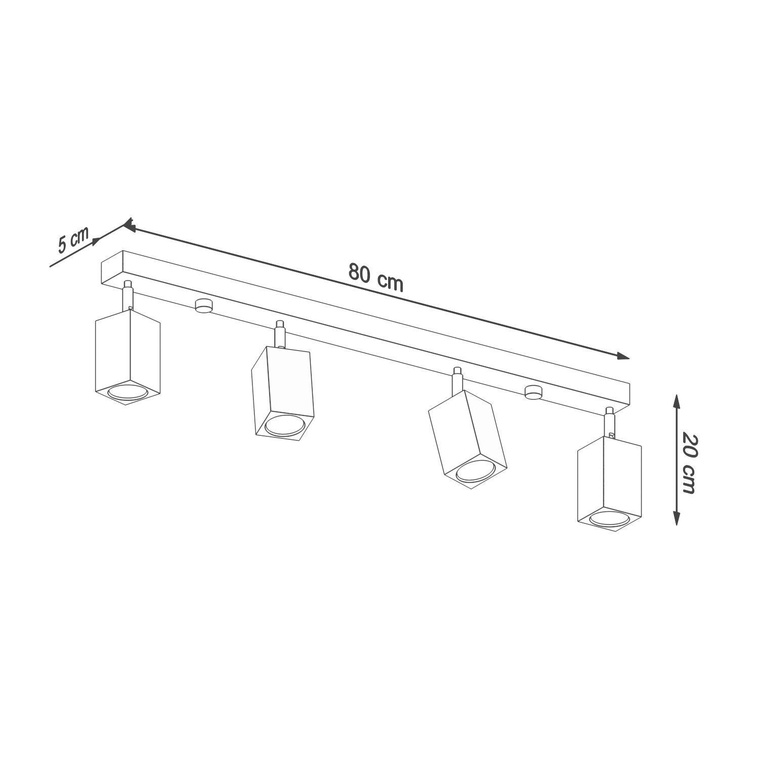 Deckenlampe Holz 4-flammig 80 cm lang wohnlich GU10