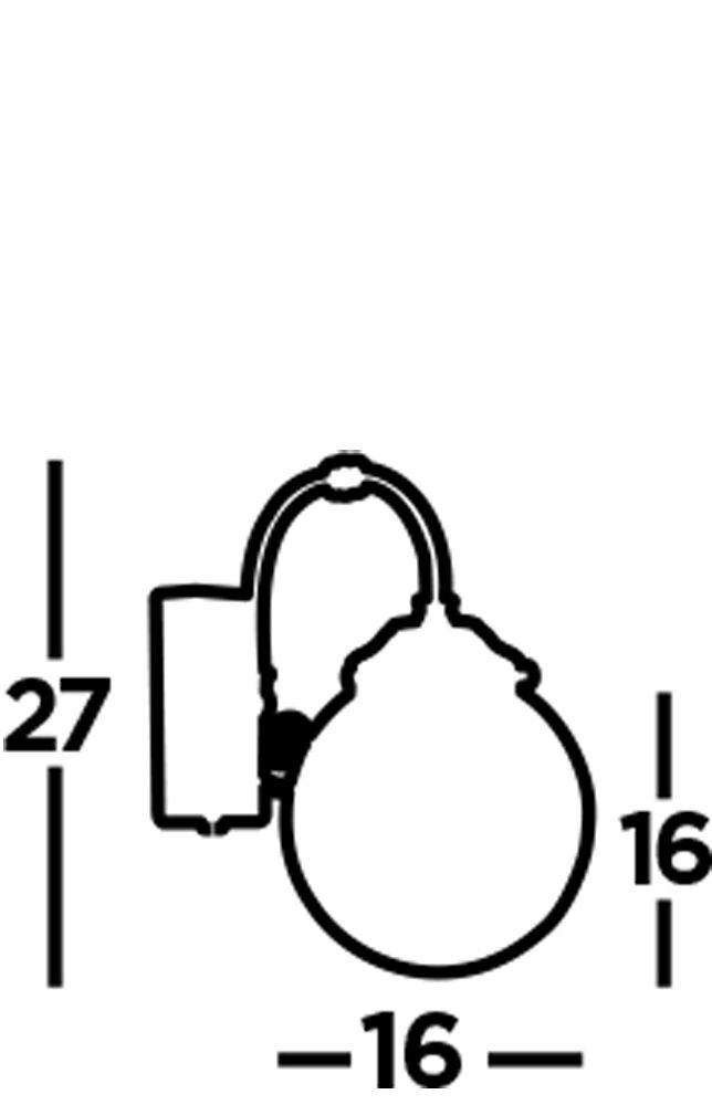 Wandlampe mit Schalter IP44 Chrom Weiß Kugelschirm Bad