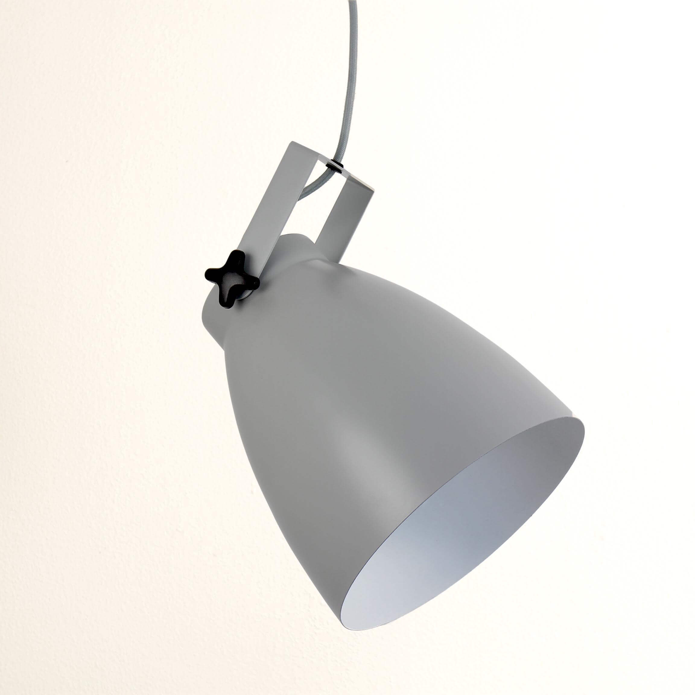 Hängelampe Metall in Grau E27 Ø 21 cm Industrial Beleuchtung, Lampe, Lampenschirm
