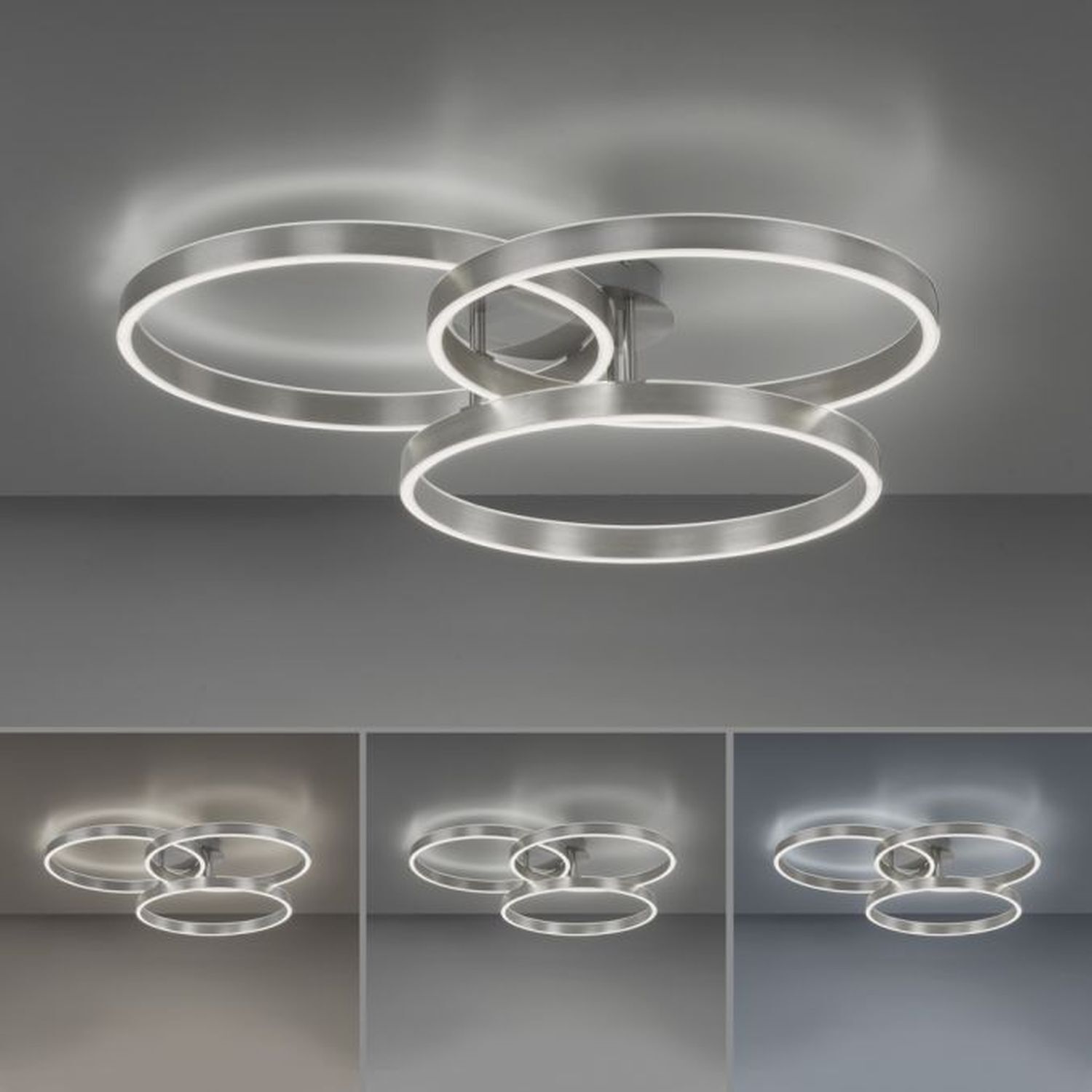 LED Deckenlampe Ringe Fernbedienung L:75 cm dimmbar Deckenleuchte, Gerät, Deckenventilator, Elektrisches Gerät