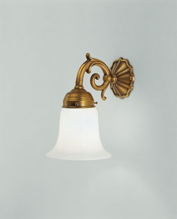 Wandleuchte Messing Glas blendarm Ornamente E27 T:19 cm