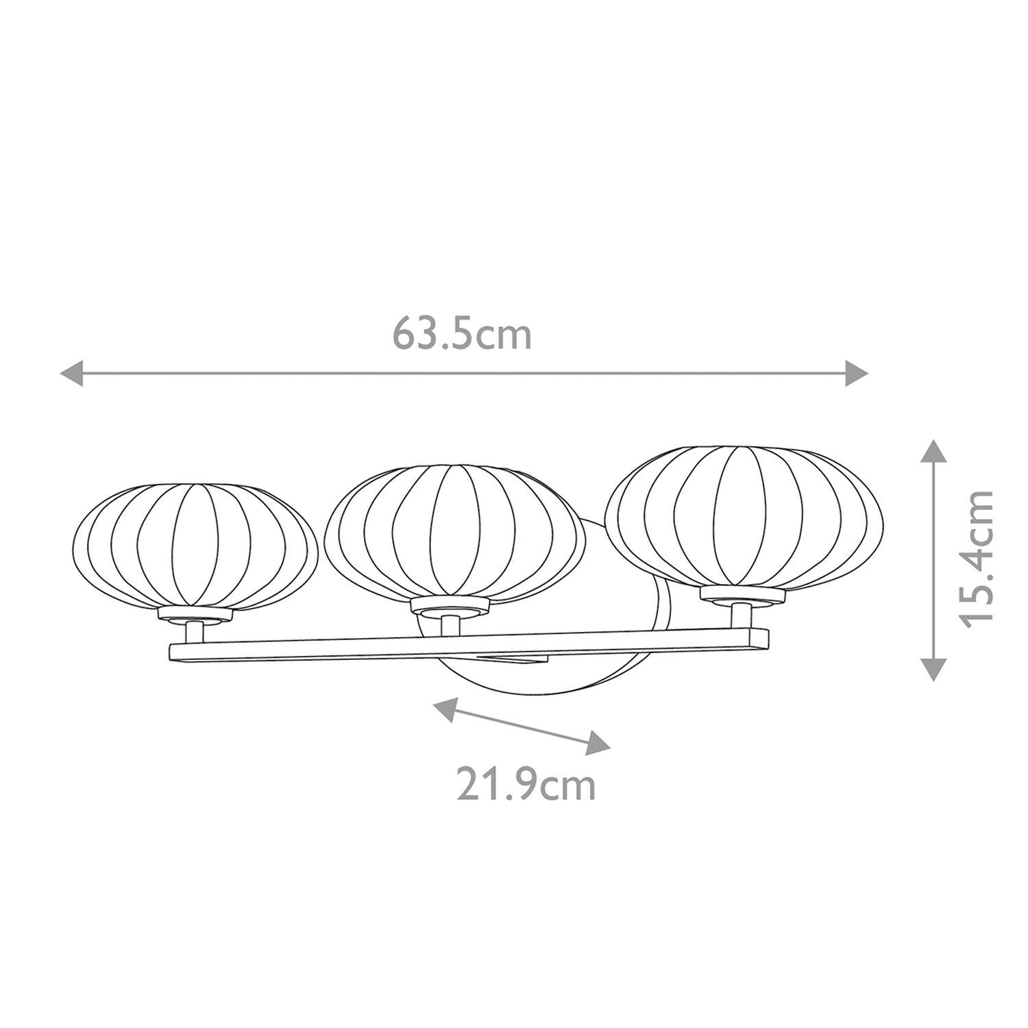 Badezimmerlampe Wand Metall Glas 63,5 cm breit IP44 G9 LED