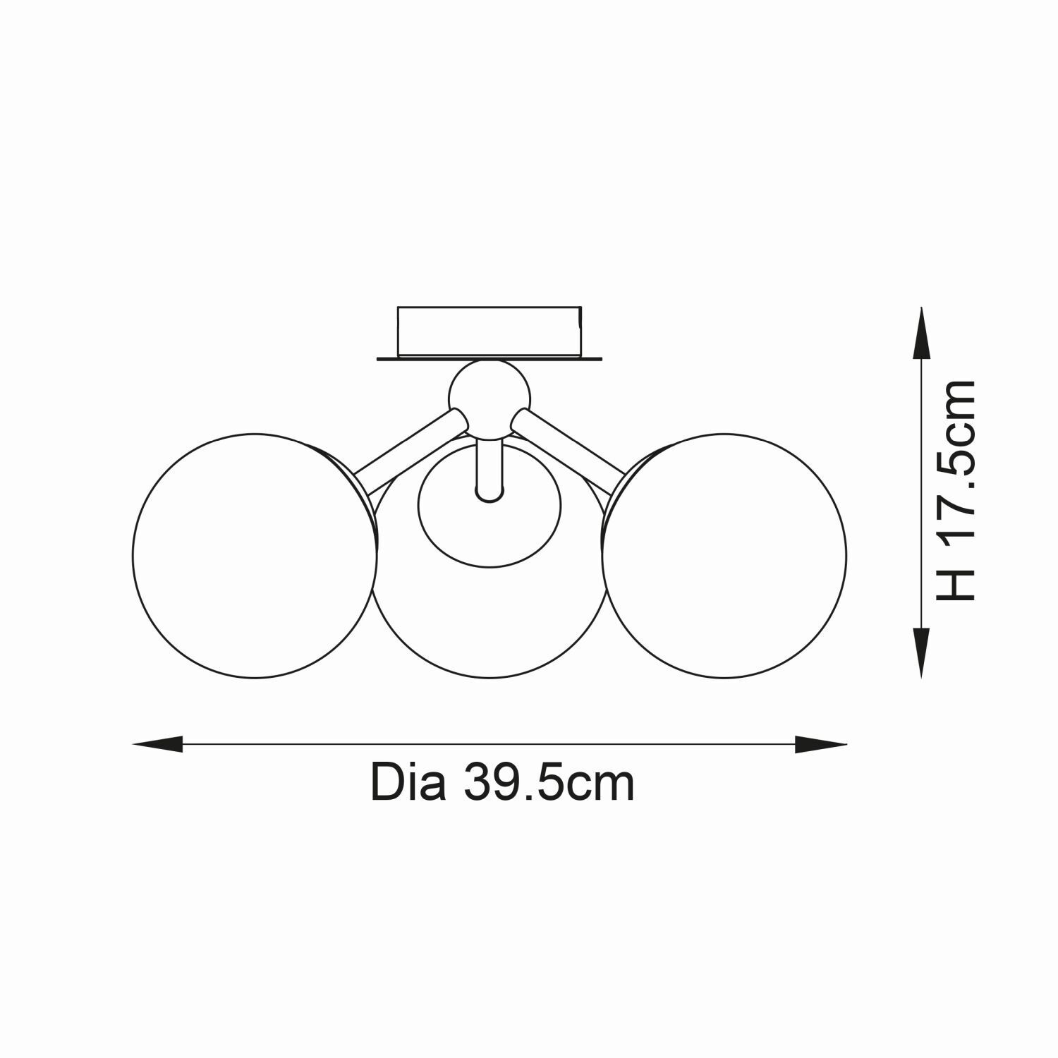 Deckenleuchte Bad Glas Metall IP44 Schwarz Weiß 3x G9 LEVIN
