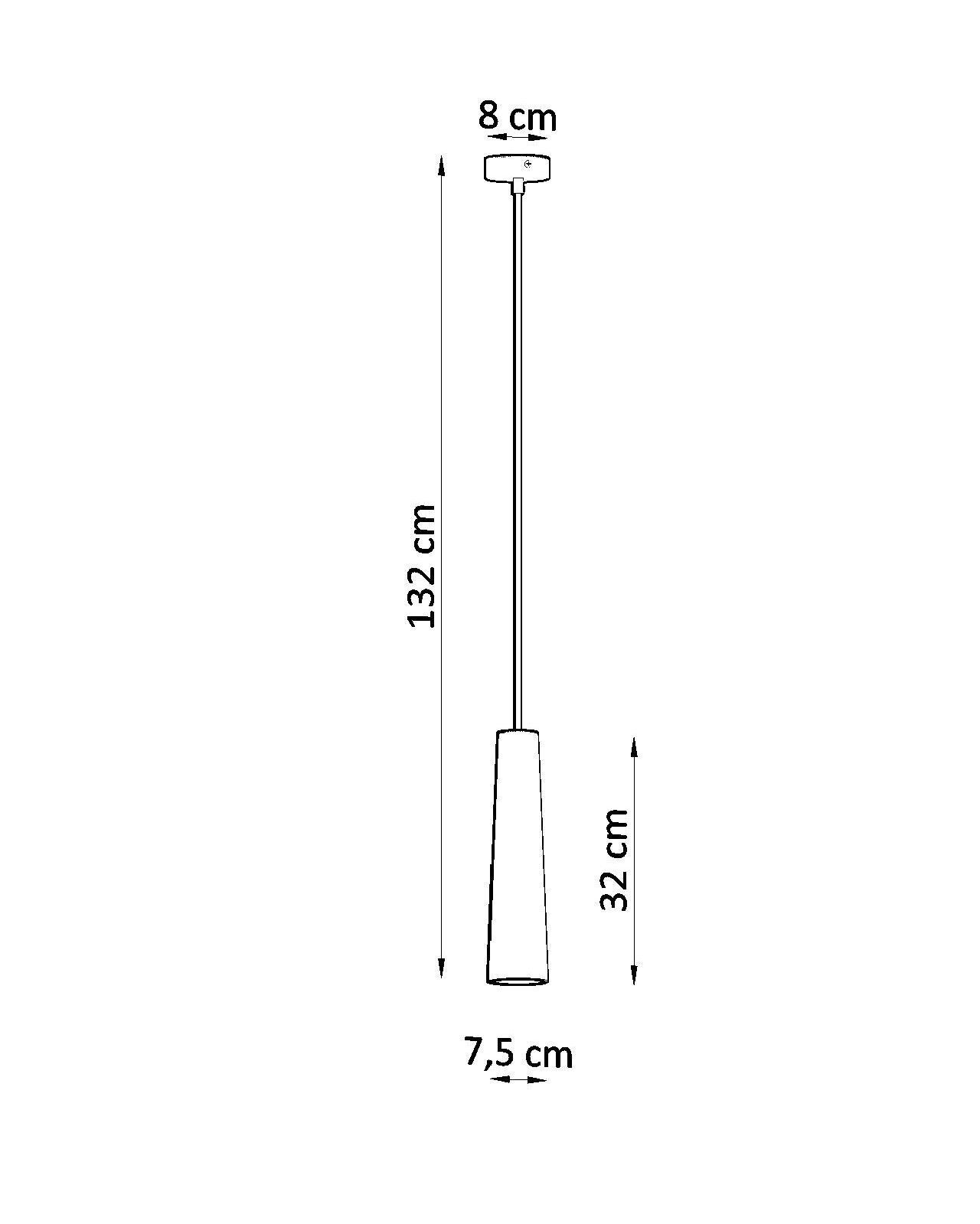 Pendelleuchte Keramik Weiß bemalbar Ø 7,5 cm schmal