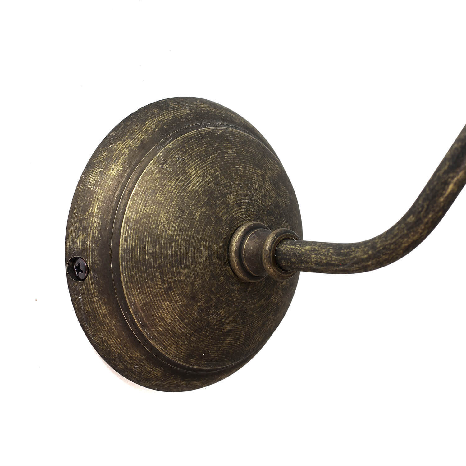 Wandleuchte aus Echt-Messing mit Stoffschirm Beige Bronze, Griff