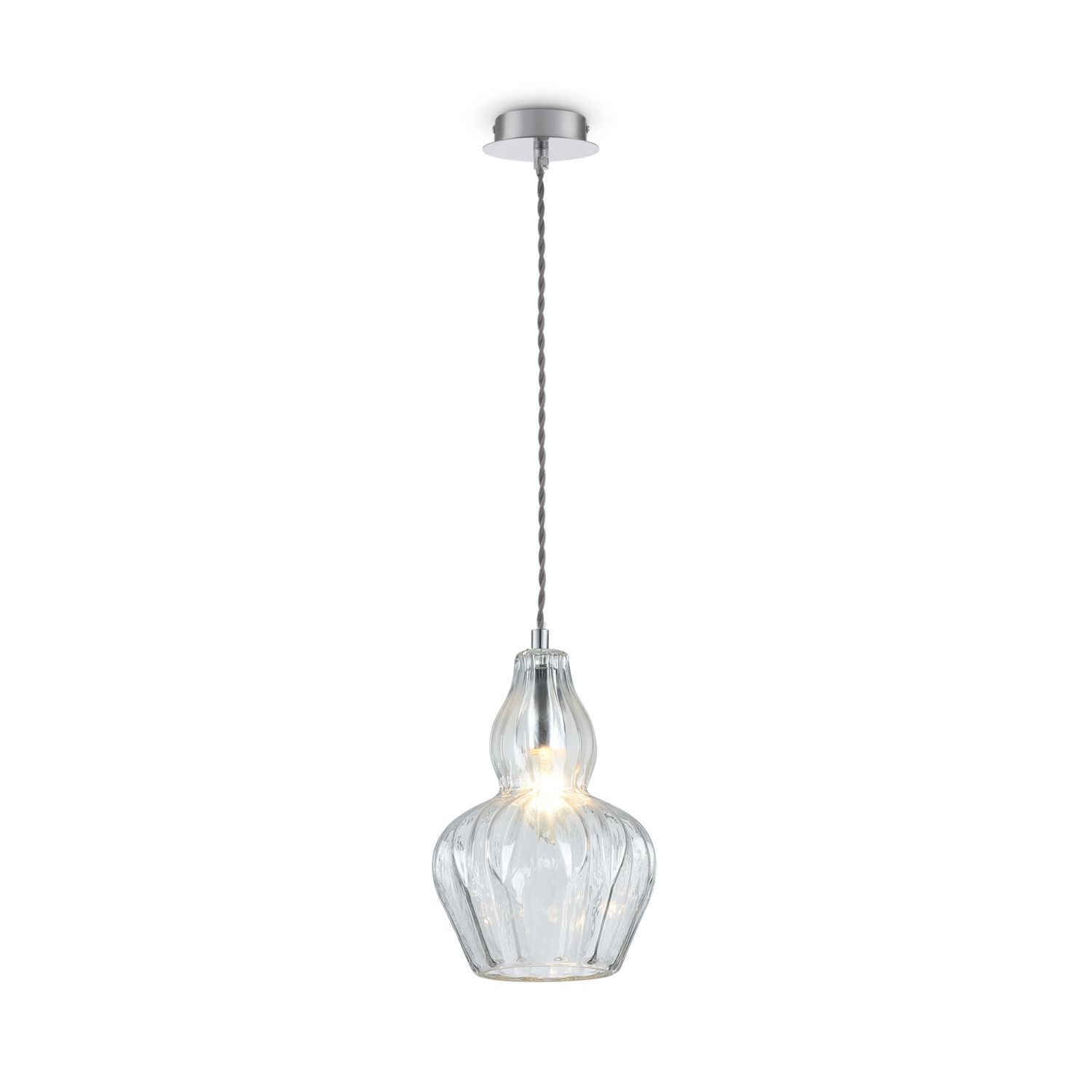 Pendelleuchte Metall Glas E14 Ø 16 cm H: max. 143 cm Lampe, Kronleuchter