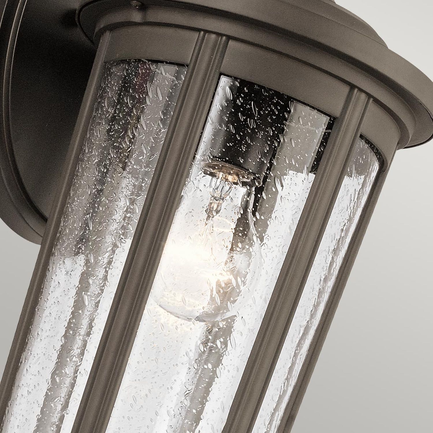 Außenleuchte Wand Alu Glas 37,1 cm hoch IP44 E27 Vintage Drinnen