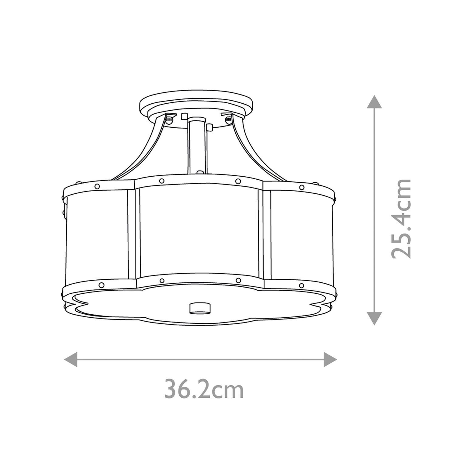 Deckenlampe Metall E27 in Schwarz-Messing XENIA