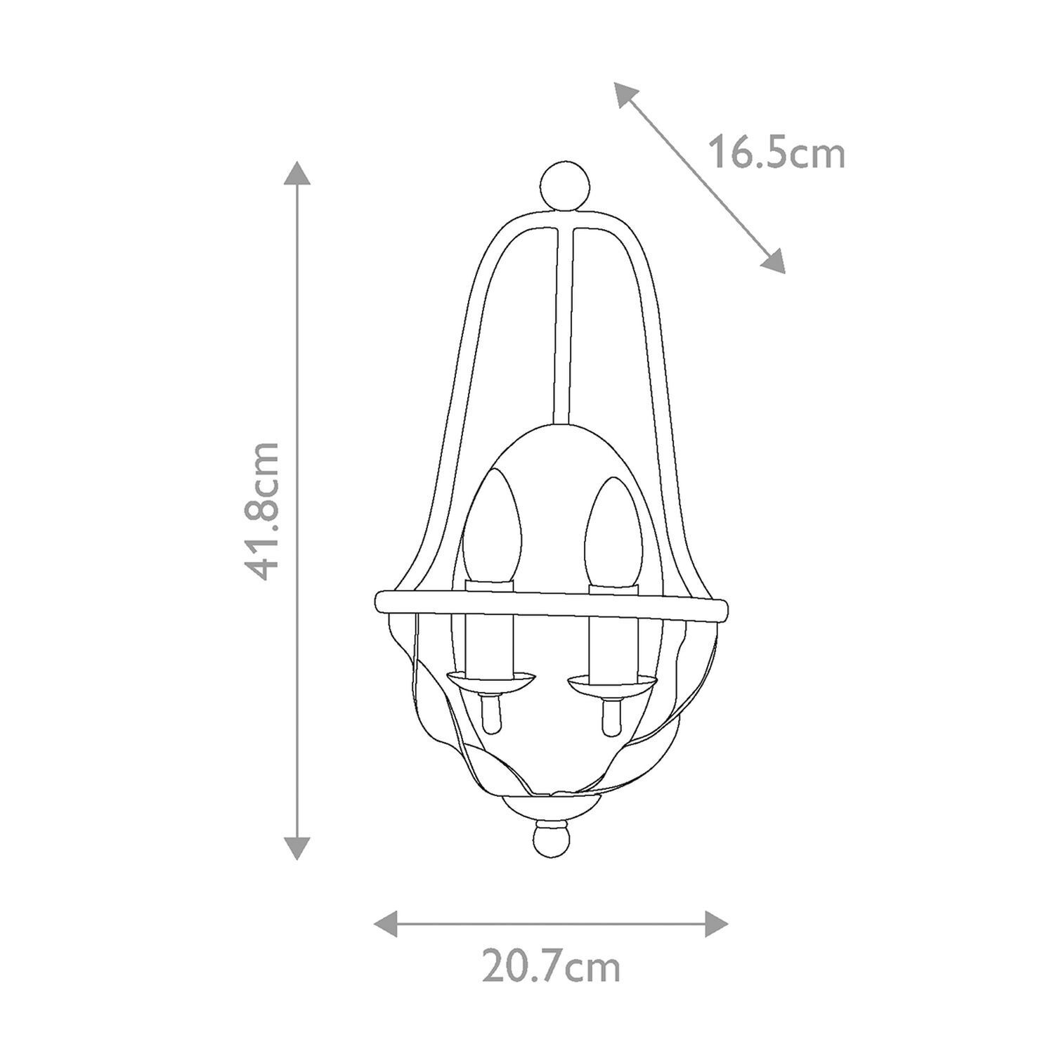 Wandlampe Shabby Weiß Antik Metall H: 41,8 cm Landhaus