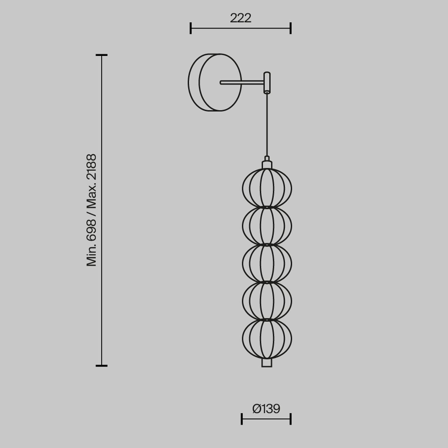 LED Wandleuchte Metall 3000 K warmweißes Licht 1100 lm