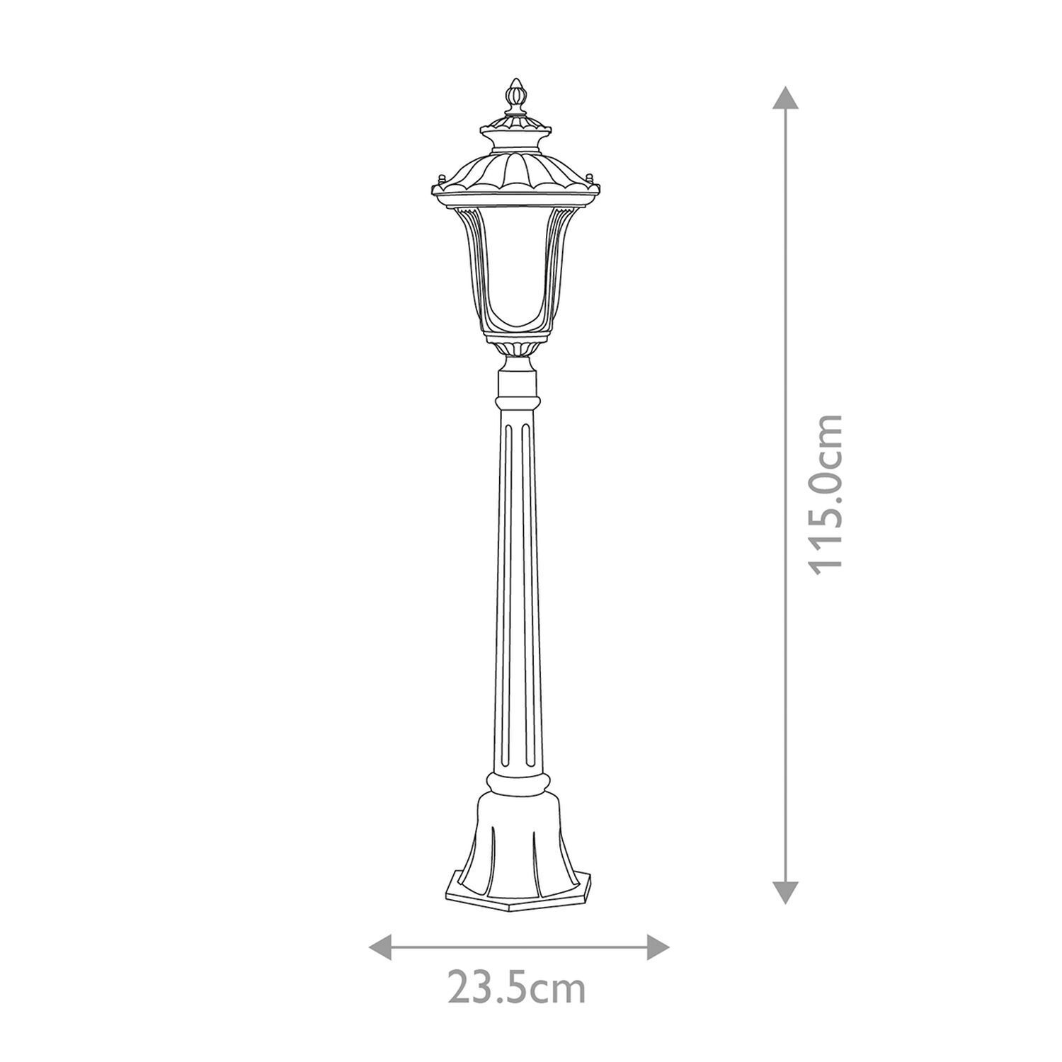 Stehleuchte außen Aluminium Glas IP44 115 cm Schwarz Garten