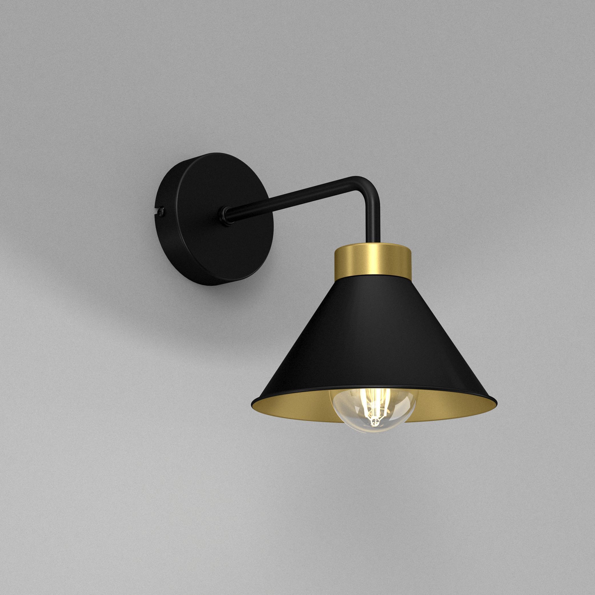 Wandlampe Schwarz Gold E27 Metall Loft Design