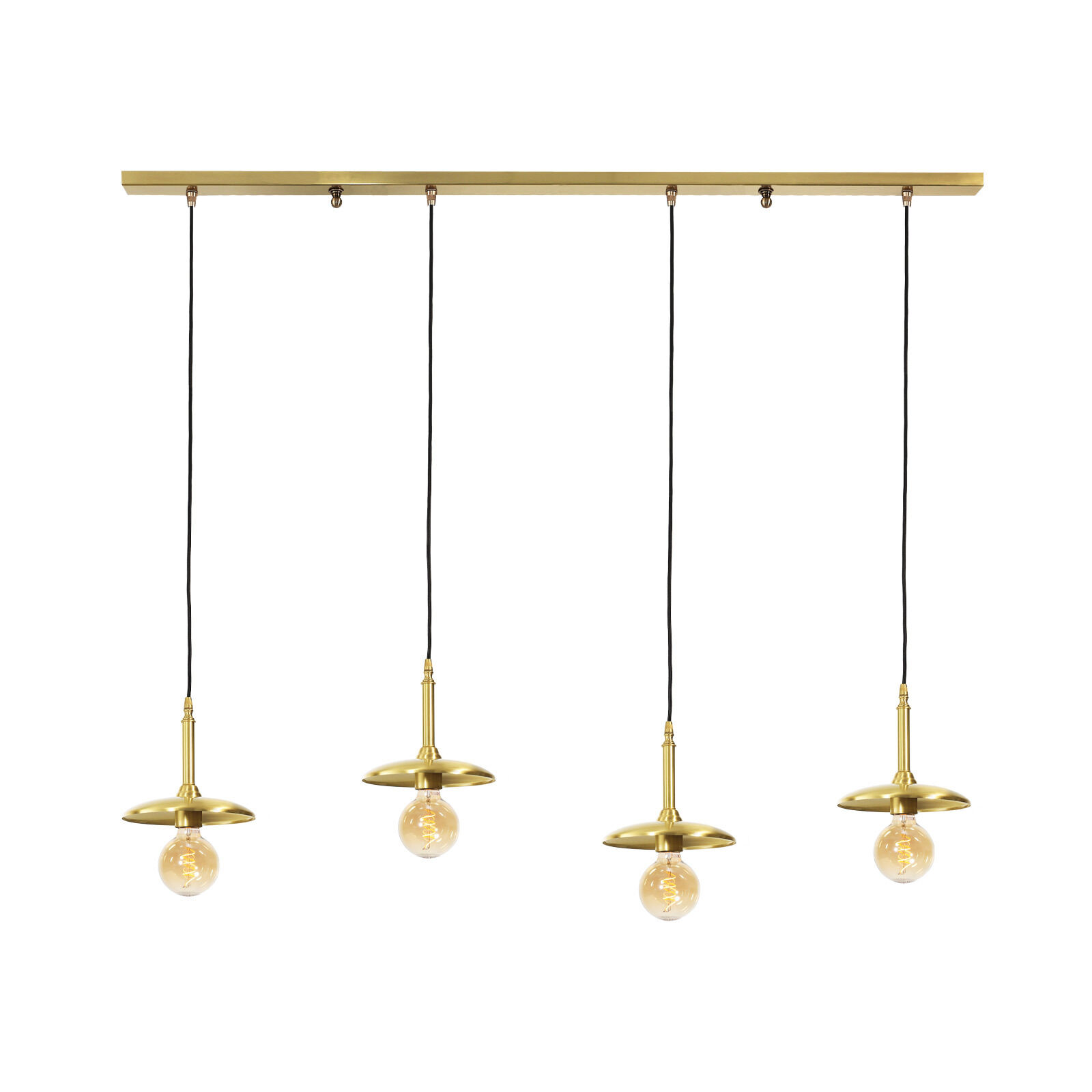 Hängeleuchte 4-flammig in Bronze hell E27 Echt-Messing