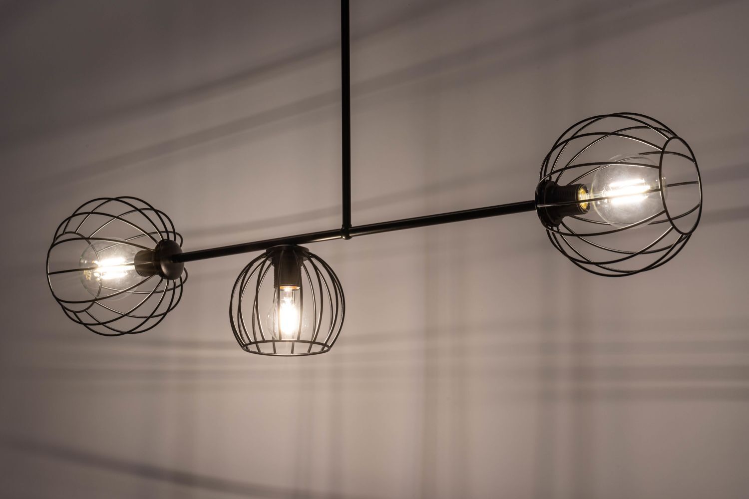 Deckenlampe Schwarz Metall E27 Retro Design RASHA