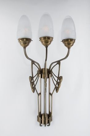 Gemütliche Wandleuchte Messing Glas Weiß E27 B:40 cm