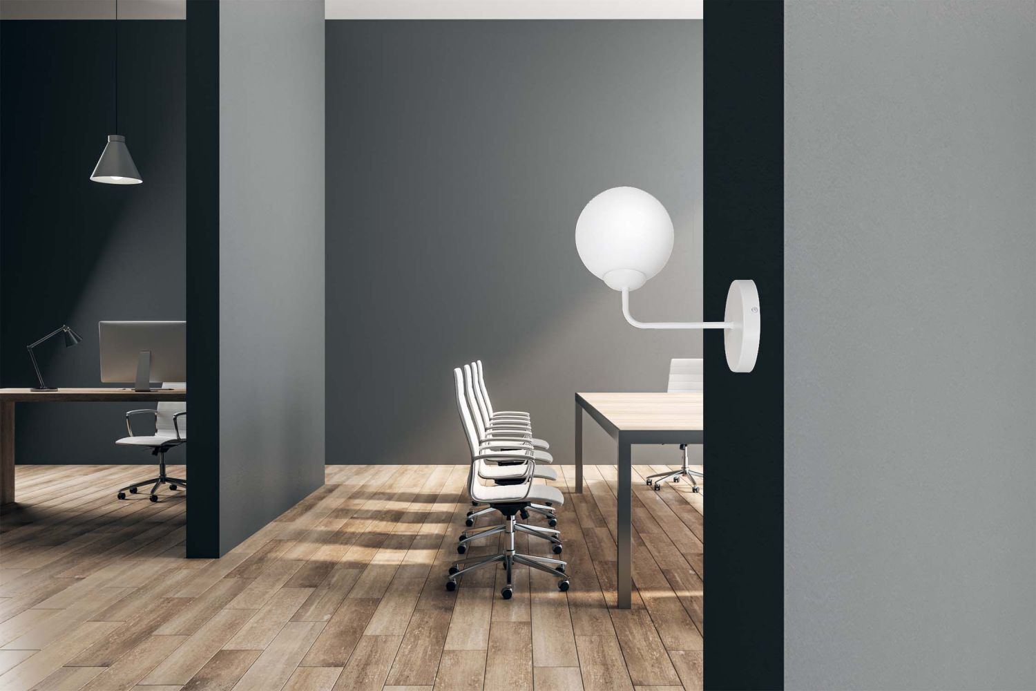 Weiße Wandlampe Modern Glas Kugel E14 SENARA Wohnzimmer