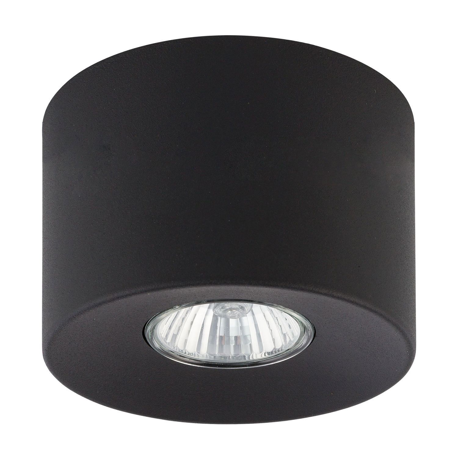 Deckenspot Metall Ø 11 cm rund klein flach GU10 Schwarz