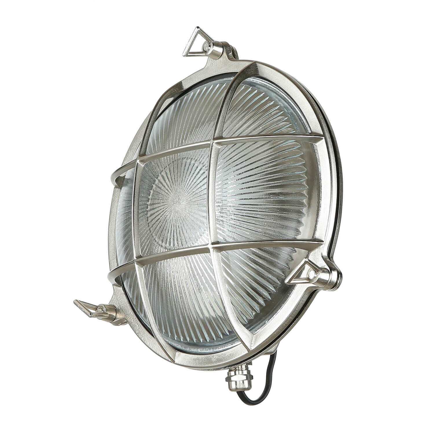 Wandlampe Außen Nickel Echt-Messing rund Ø24cm IP64