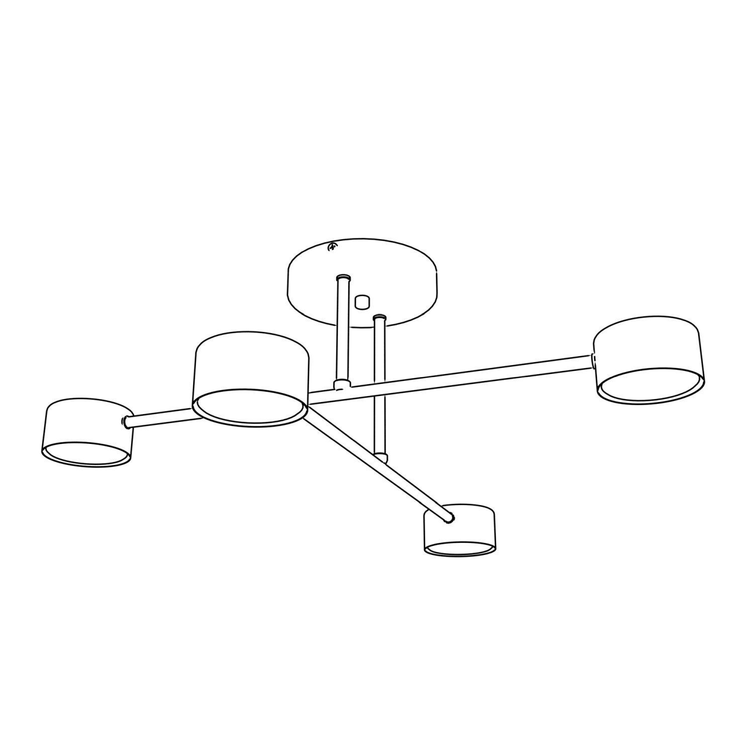Deckenlampe Weiß Metall GX53 4-flammig akzentuiert deckenleuchte, deckenlampe, 4-armig, metall, modern