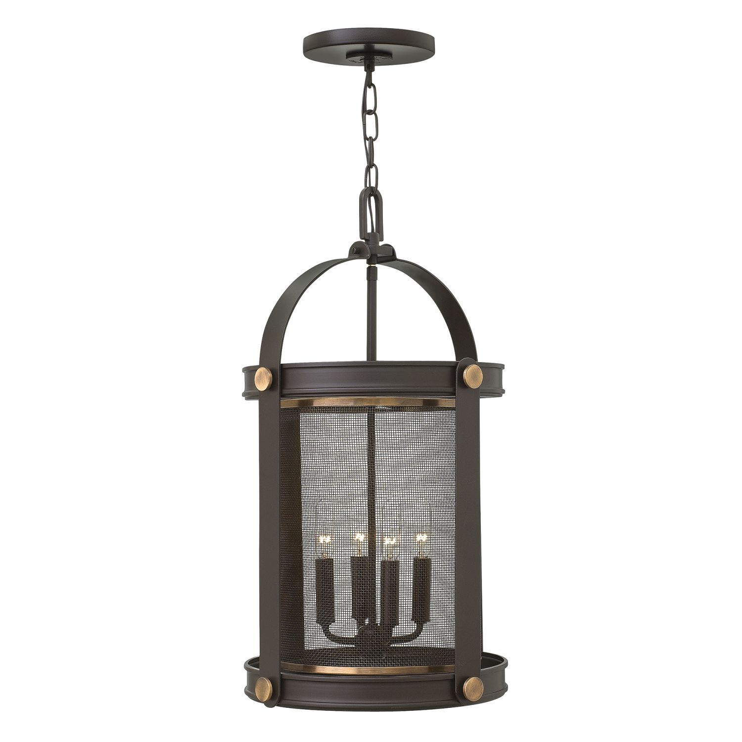 Hängelampe E14 in Bronze antik Ø36cm Metall Vintage Lampe, Kronleuchter, Leuchte