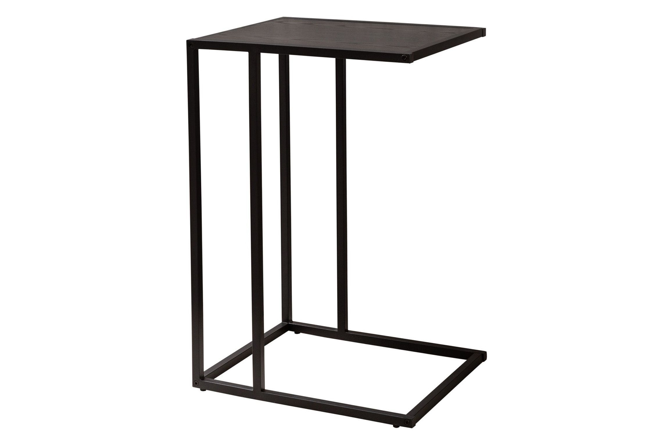 Beistelltisch in Schwarz 43 x 35 cm C-Form Metall MDF Moebel, Tabelle, Tor