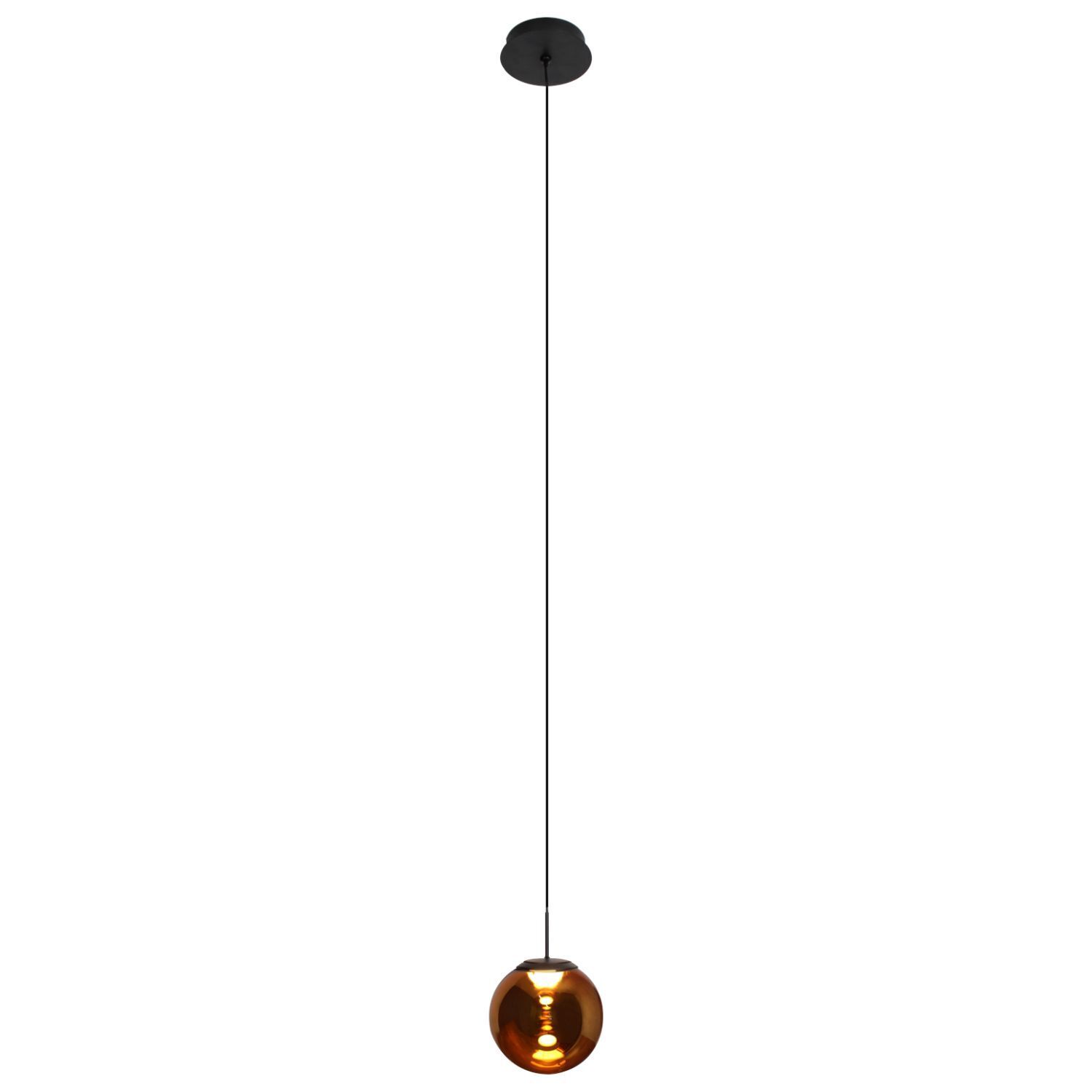 Runde LED Pendelleuchte Schwarz Bernstein Ø15 cm 10 W