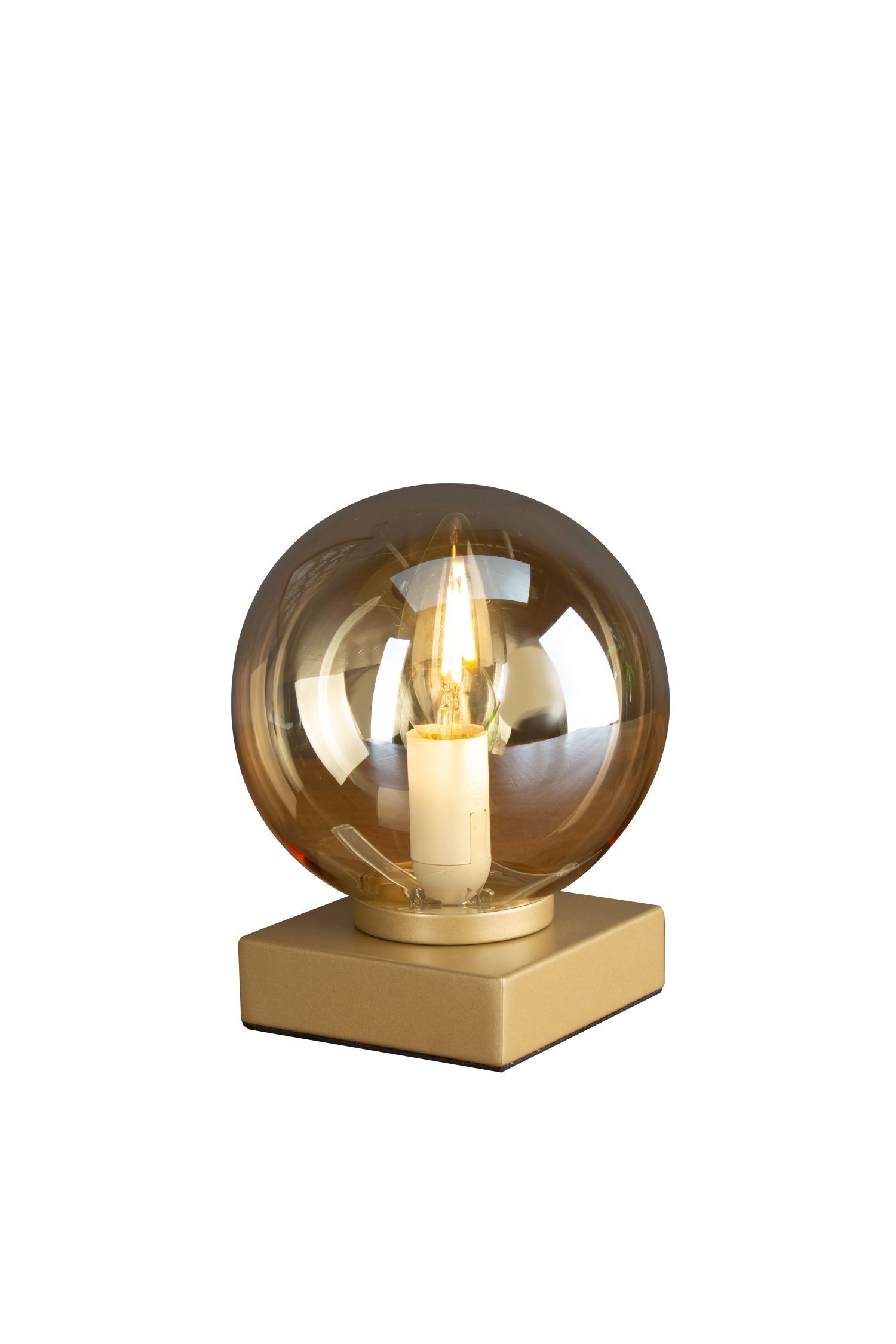Tischlampe in Gold Bernstein 17,5 cm E14 Kugel elegant