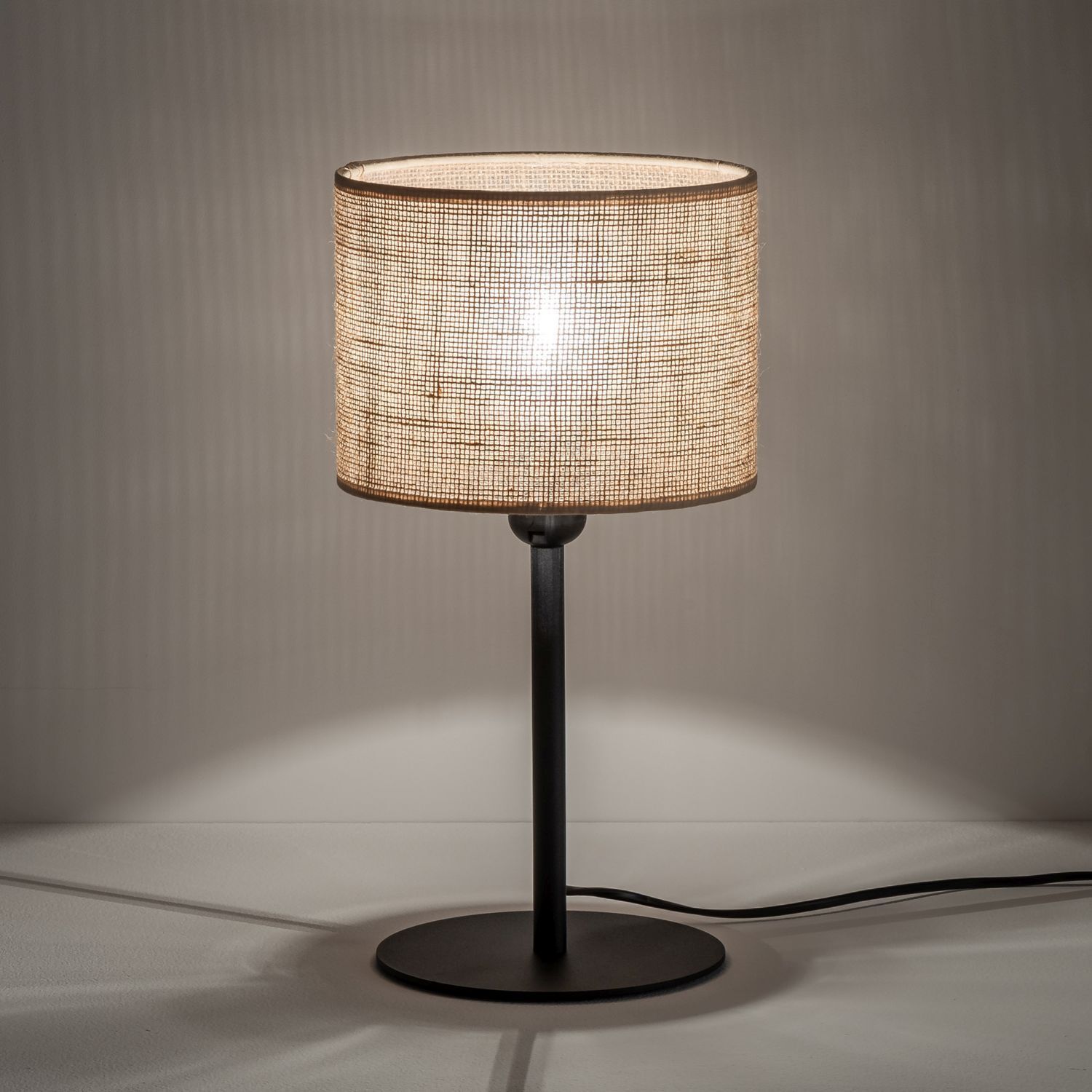 Tischlampe Boho 39 cm hoch Ø 22 cm Metall Jute E27