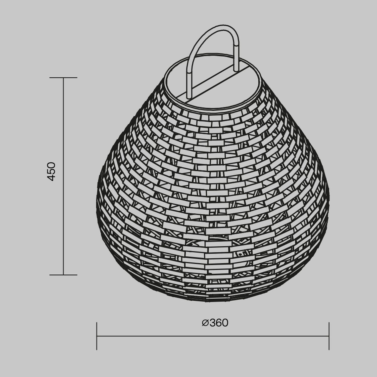 Solar Tischleuchte außen LED Rattan rund D: 36 cm 45 cm