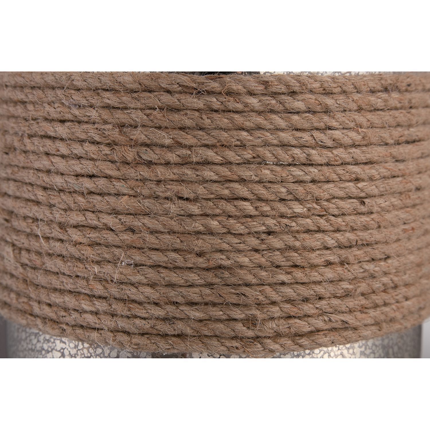 Tischleuchte Glas Leinen Klassisch 83cm in Silber Beige