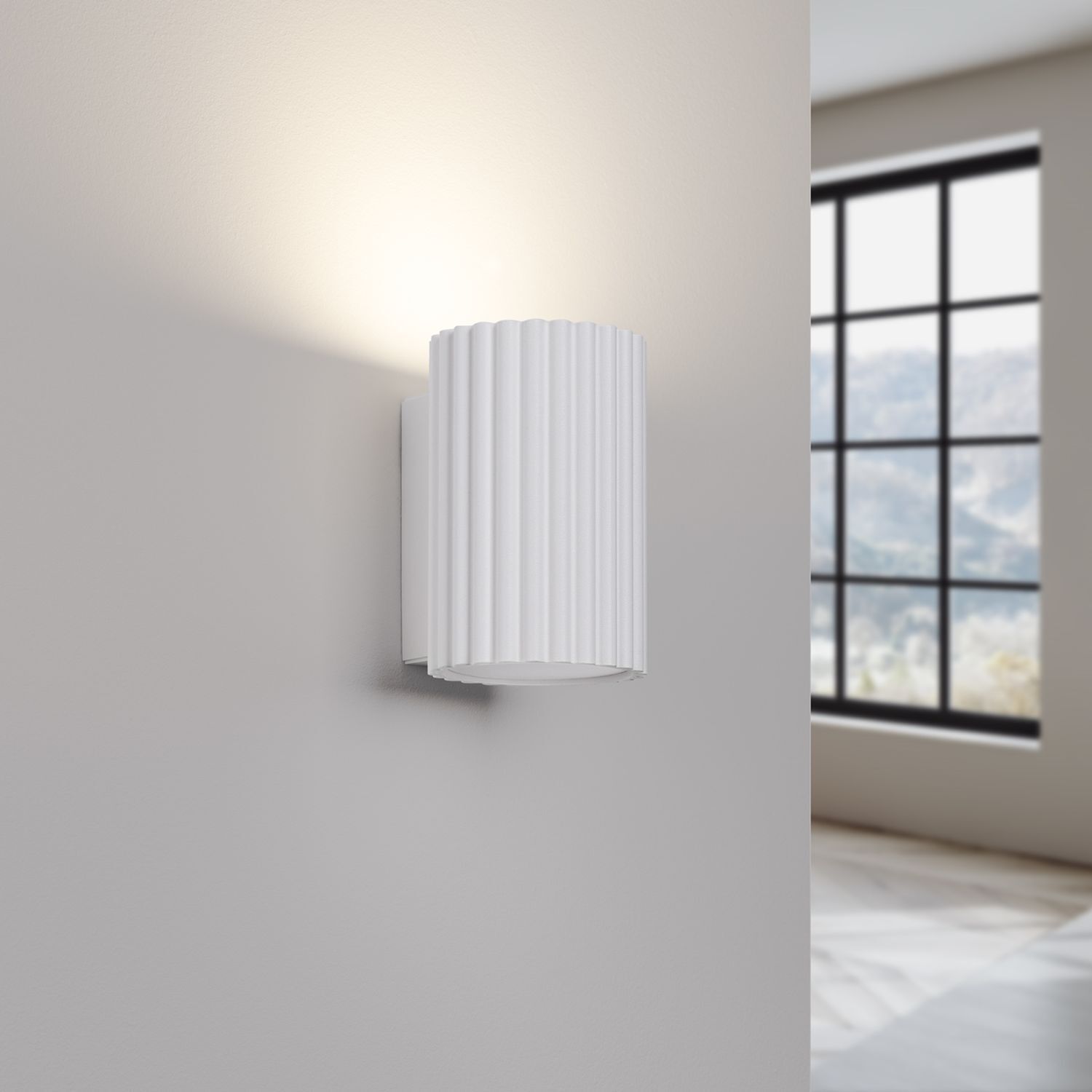 Wandlampe Weiß klein H: 10 cm GU10 aus Aluminium